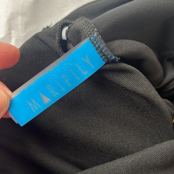 Maripily One Shoulder Asymmetrical Lace Up Blue/Black One Piece Swimsuit NEW XXL - Picture 4 of 8